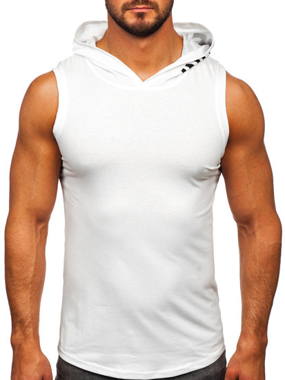Bijela tank top majica muška s printom Bolf B2537
