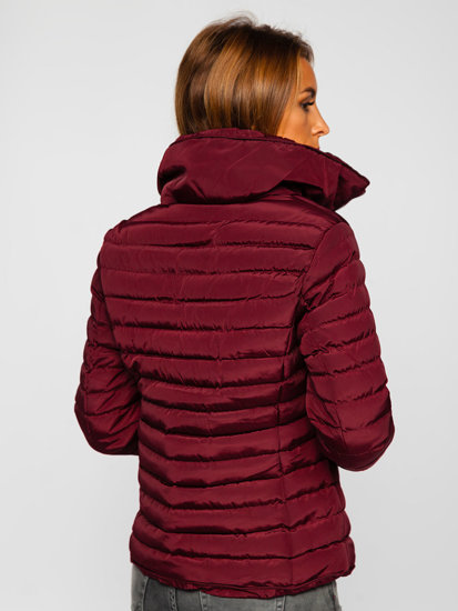 Bordo prošivena ženska zimska jakna bez kapuljače Bolf 23063