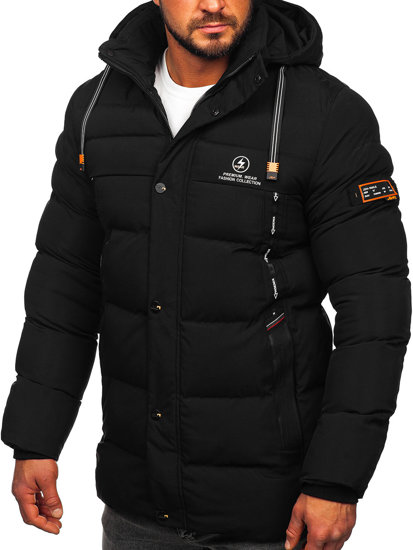 Crna duga muška prošivena zimska jakna Bolf 22M53