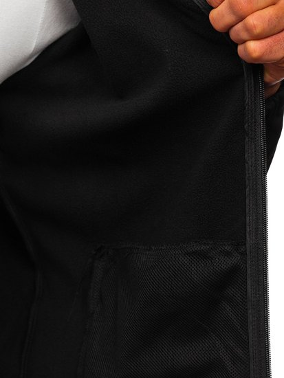 Crna jakna muška prijelazna softshell Bolf HH017