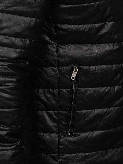 Crna jakna od kože muška biker Bolf EX950