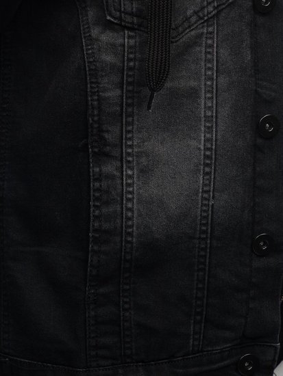Crna jakna od trapera muška s kapuljačom Bolf 10350