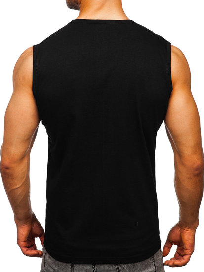 Crna majica tank top s printom Bolf 14807