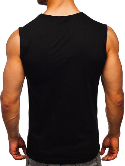 Crna majica tank top s printom Bolf 14824