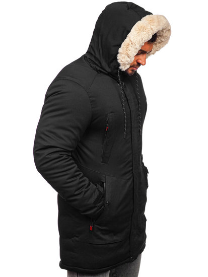 Crna muška jakna zimska parka Bolf 22M52
