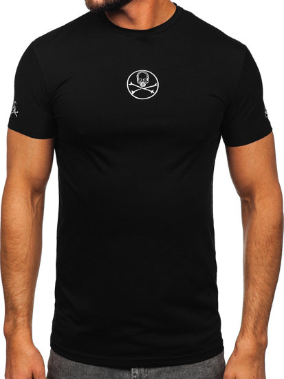 Crna muška majica s printom Bolf MT3040