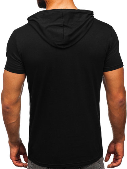 Crna muška obična majica s kapuljačom Bolf 8T957
