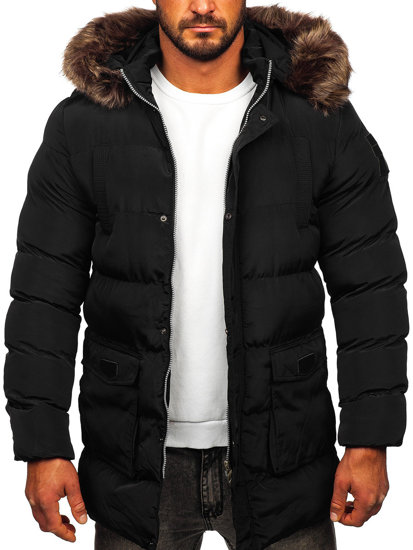Crna prošivena muška jakna zimska Bolf 5M50