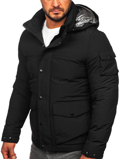 Crna prošivena zimska muška jakna Bolf 99525
