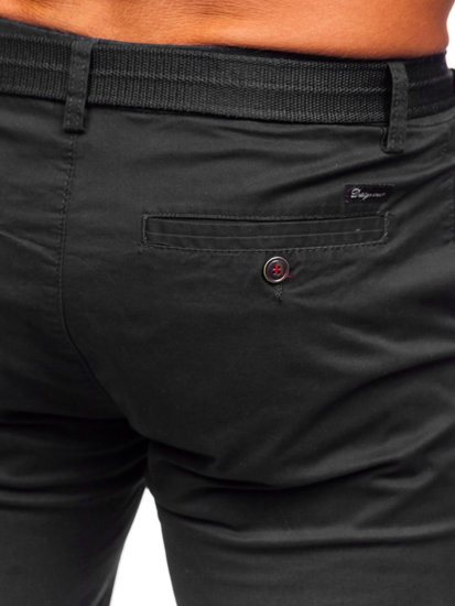 Crne šorc hlače muške s remenom Bolf XX160085