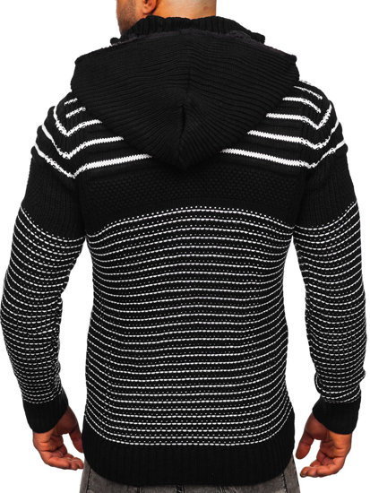 Crni debeli na zip džemper muški s kapuljačom jakna Bolf 2031