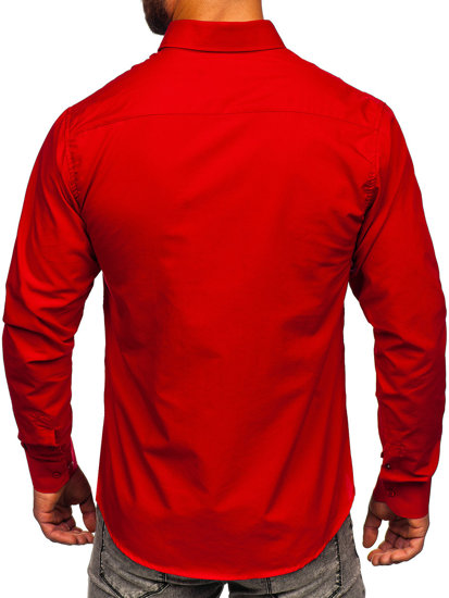 Crvena elegantna muška košulja dugih rukava Bolf 5821-1