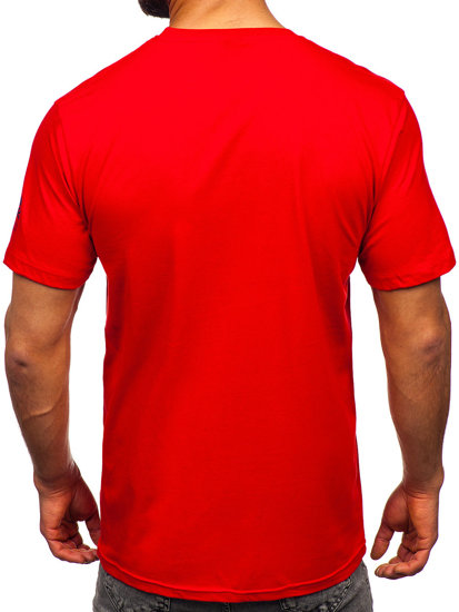 Crvena pamučna muška majica s printom Bolf 14784