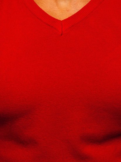 Crveni džemper muški V izrez Bolf YY03