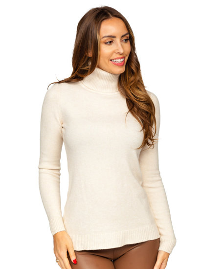 Ecru ženski pulover dolčevita Bolf J52386-2