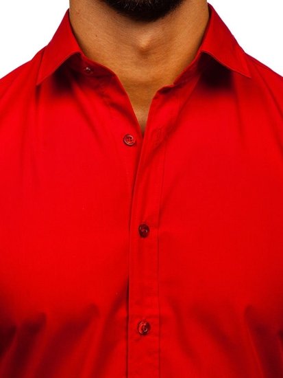 Elegantna muška košulja dugih rukava crvena Bolf 1703