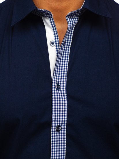 Košulja elegantna muška dugih rukava tamnoplava Bolf 6873