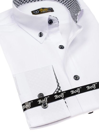 Košulja muška elegantna dugih rukava bijela Bolf 4711