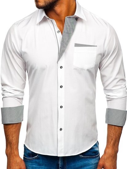 Košulja muška elegantna dugih rukava bijela Bolf 4713