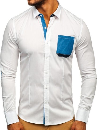 Košulja muška elegantna dugih rukava bijela Denley 7192