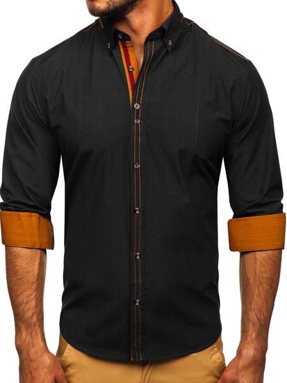 Košulja muška elegantna dugih rukava crna Bolf 4707