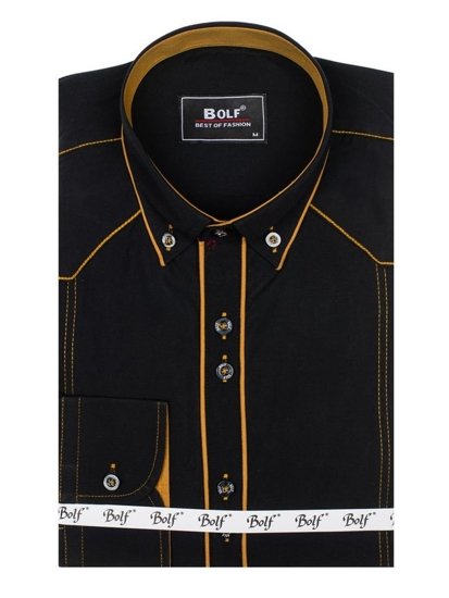 Košulja muška elegantna dugih rukava crna Bolf 4777