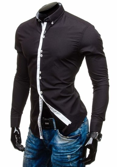 Košulja muška elegantna dugih rukava crna Bolf 5814