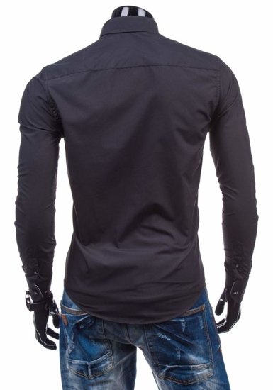 Košulja muška elegantna dugih rukava crna Bolf 5820