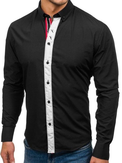 Košulja muška elegantna dugih rukava crna Bolf 5827