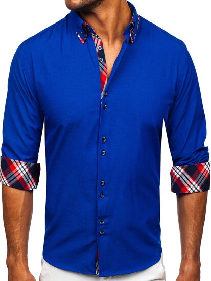 Košulja muška elegantna dugih rukava plava Bolf 4704