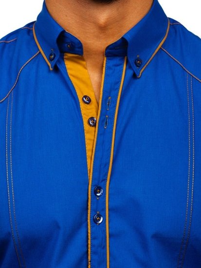 Košulja muška elegantna dugih rukava plava Bolf 4777