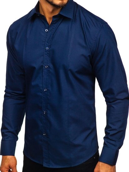 Košulja muška elegantna dugih rukava tamnoplava Bolf 4705G