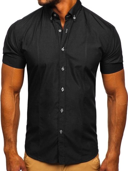 Košulja muška elegantna kratkih rukava crna Bolf 5535