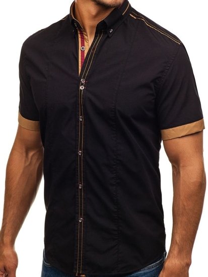 Košulja muška elegantna kratkih rukava crna Bolf 6513
