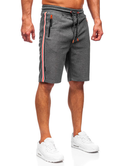 Kratke muške sportske hlače antracytowo-pomarańczowy Bolf Q3884