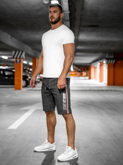 Kratke muške sportske hlače czarno-białe Bolf Q3884