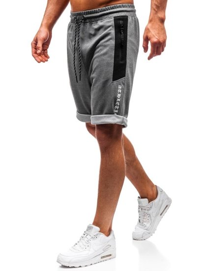 Kratke sportke hlače muške sive-crne Bolf Q3874