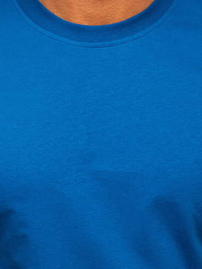 Plava pamučna majica muška bez printa  Bolf 192397