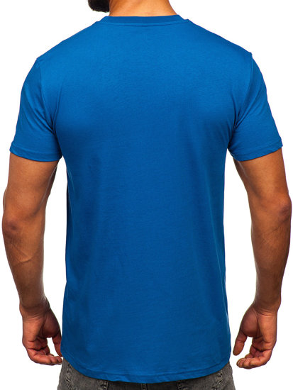 Plava pamučna majica muška bez printa  Bolf 192397