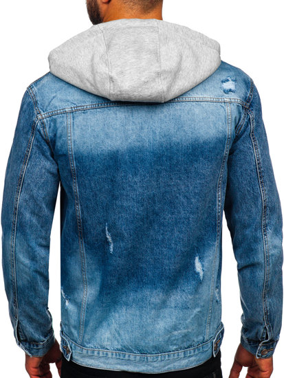 Plava traper jakna muška s kapuljačom Bolf MJ505B