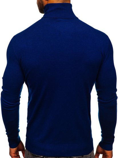Plavi dolčevita džemper muški bez printa Bolf YY02