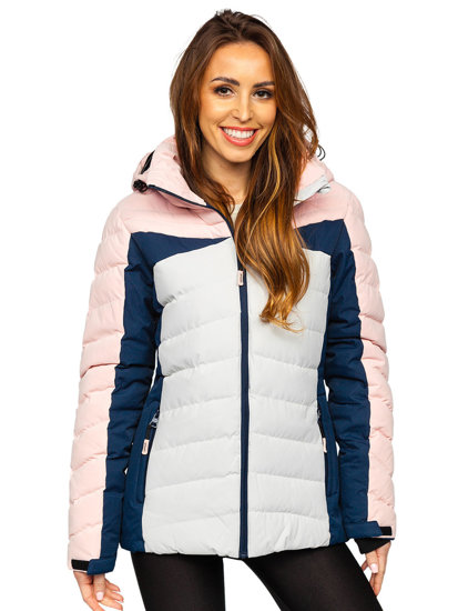 Ružičasta jakna zimska ženska s kapuljačom Bolf B2378