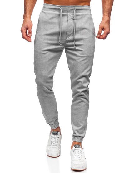 Sive hlače od materijala joggerice muške Bolf 0011