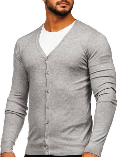 Sivi muški džemper na zip Bolf YY06
