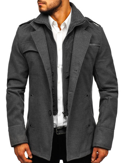 Sivi muški kaput Bolf 8856D