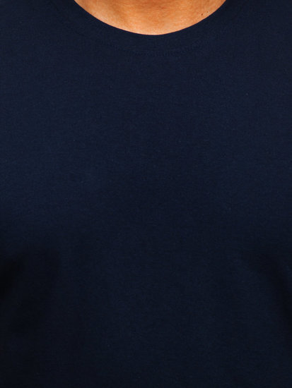 Tamnoplava pamučna majica muška bez printa  Bolf 192397