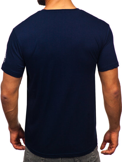 Tamnoplava pamučna muška majica s printom Bolf 14784
