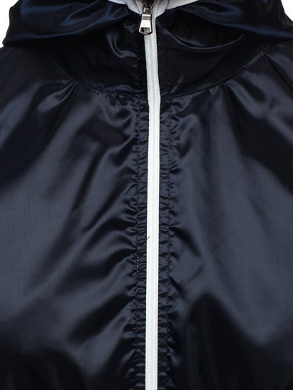 Tamnoplava prijelazna jakna muška vjetrovka s kapuljačom BOLF 5060