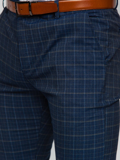 Tamnoplave muške karirane chino hlače Bolf 0035