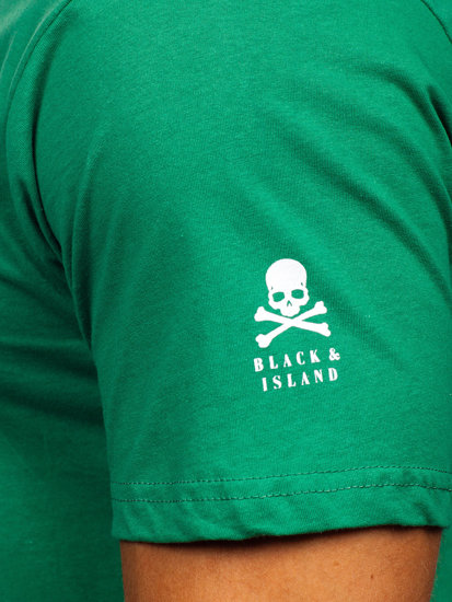 Zelena pamučna muška majica s printom Bolf 14784